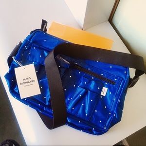 mads norgaard’s shoulder bag blue polka dotted